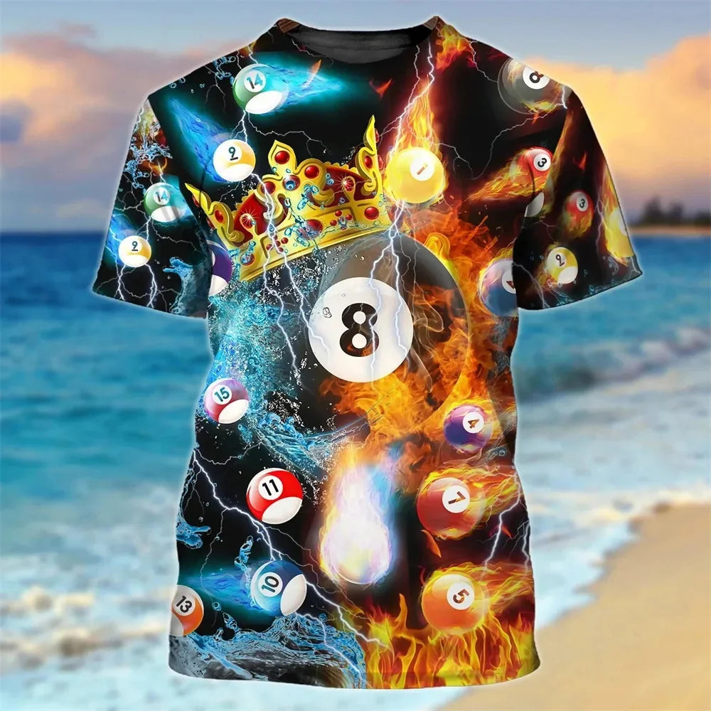 Love Billiards Snooker Fitness T Shirt 3D Print Gym Clothing Men Shirts Fashion Streetwear T-shirt Funny Unisex Short Sleeve Top