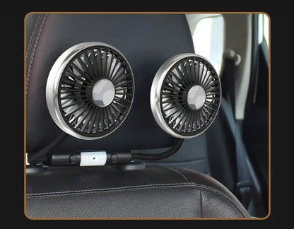 EAFC Car USB Fan Dual Head Cooling Air Fan Independent Switch 3-Speed 360 Degree Adjustable Auto Fan Car Electrical Appliances