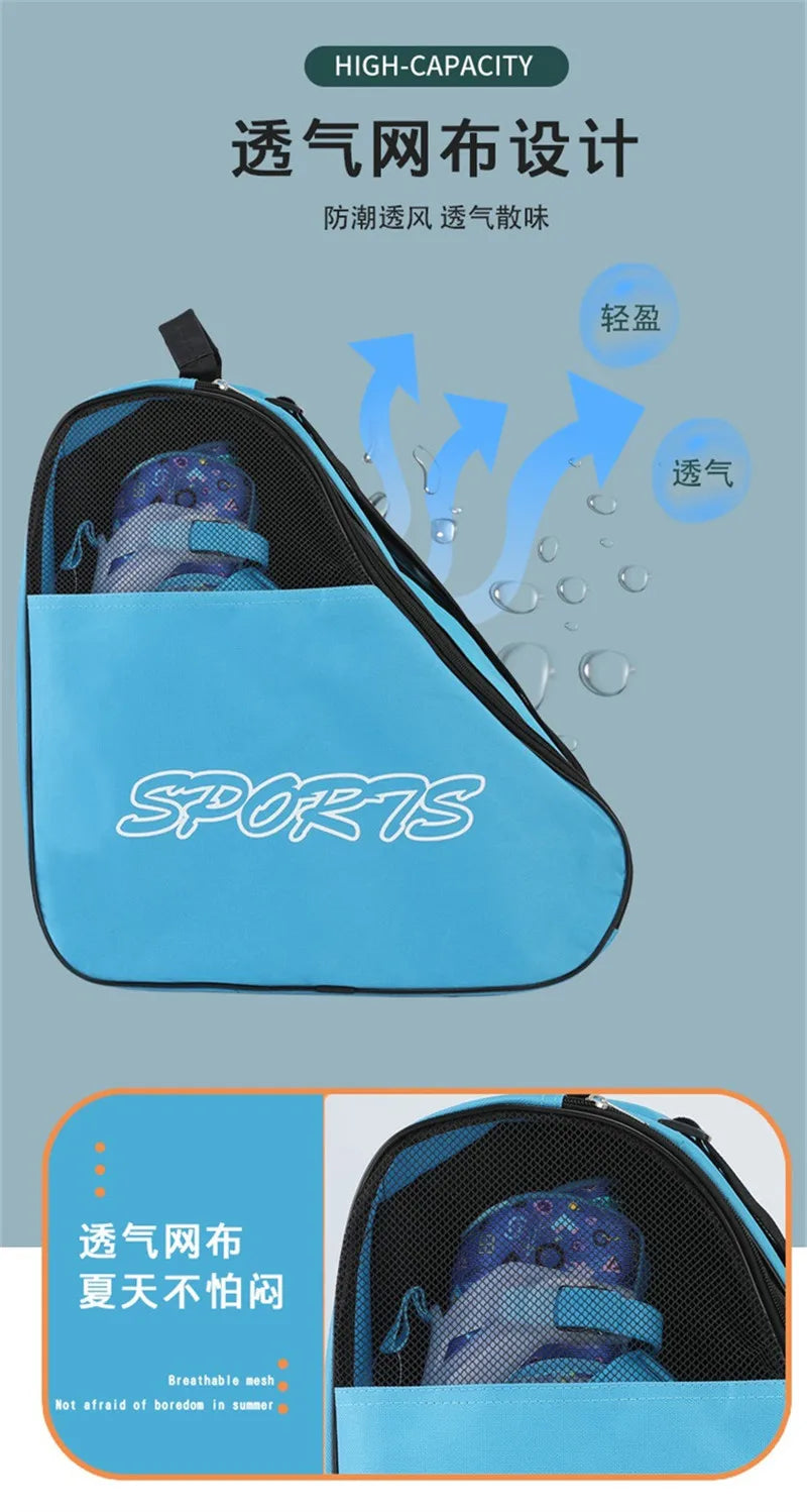 Portable Roller Skates Bag Ice Skating Bag Large Capacity Breathable Kids Inline Skates Bag Skates Storage Bag Skating Shoes Bag