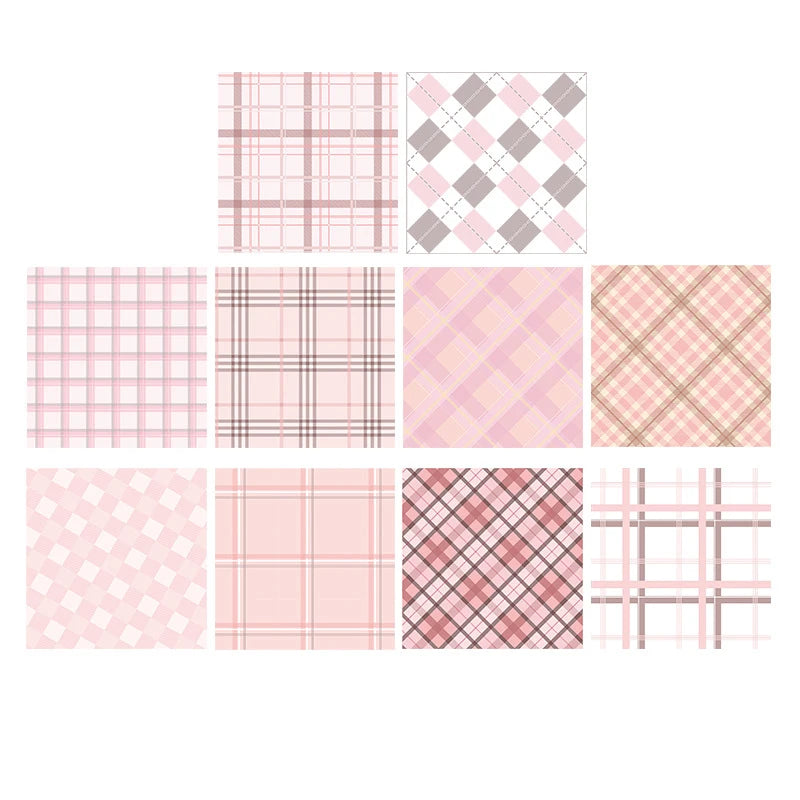 200Sheets Grid Pad Paper  8*8cm Aesthetic Non-Adhesive Plaid Design for Journaling, Planners & Study Notes, Stylish School-Style