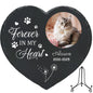 Personalized Pet Memorial Stone,Custom Cat Grave Marke Plaque With Photo&Name,Garden Slate Tombstone Pet Loss Remembrance Gift