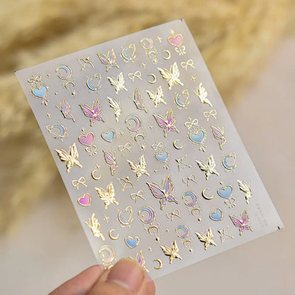 Jelly Butterfly 5D Nail Art Sticker Rhinestone Crystal Charming Shiny Insect Animals DIY Self Adhesive Decoration Manicure Decal