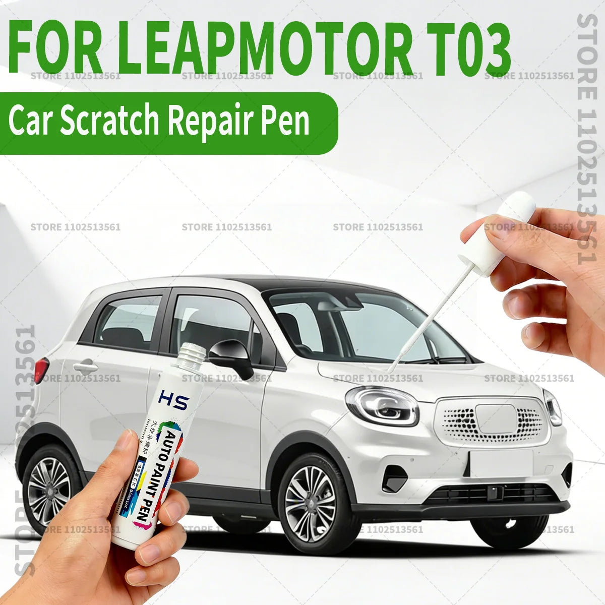 For Leapmotor T03 Car Paint Repair Pen Touch Up Scratch Remover DIY Auto Accessories Blue C02 Yellow Green YO Grey Light White