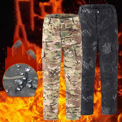 –22℃ Winter Warm Cargo Pants Men Casual Loose Multi-pocket Padded Trousers Combat Camouflage Tactical Work Pant Male Clothing