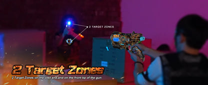 VATOS Team Battle Game Christmas Gift Infrared Laser Tag Guns Set Toy Rechargeable 2.4GHz Sync Machine Gun For Kids Boys Outdoor