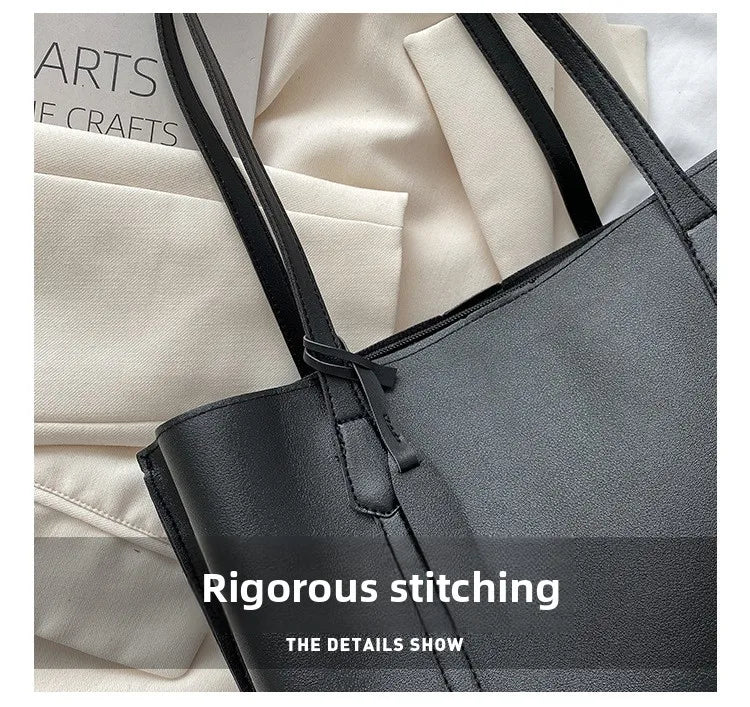 Large Capacity Women's Bag, New Soft Leather Tote Bag, Casual and Versatile Single Shoulder Bags for Woman Korean Style Handbags