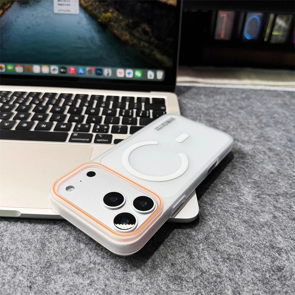 Magnetic Matte Translucent Barcode Slim Hard Case For iPhone 17 Pro Max Air 16 15 14 Plus 13 12 For Magsafe Frosted Cover Shell