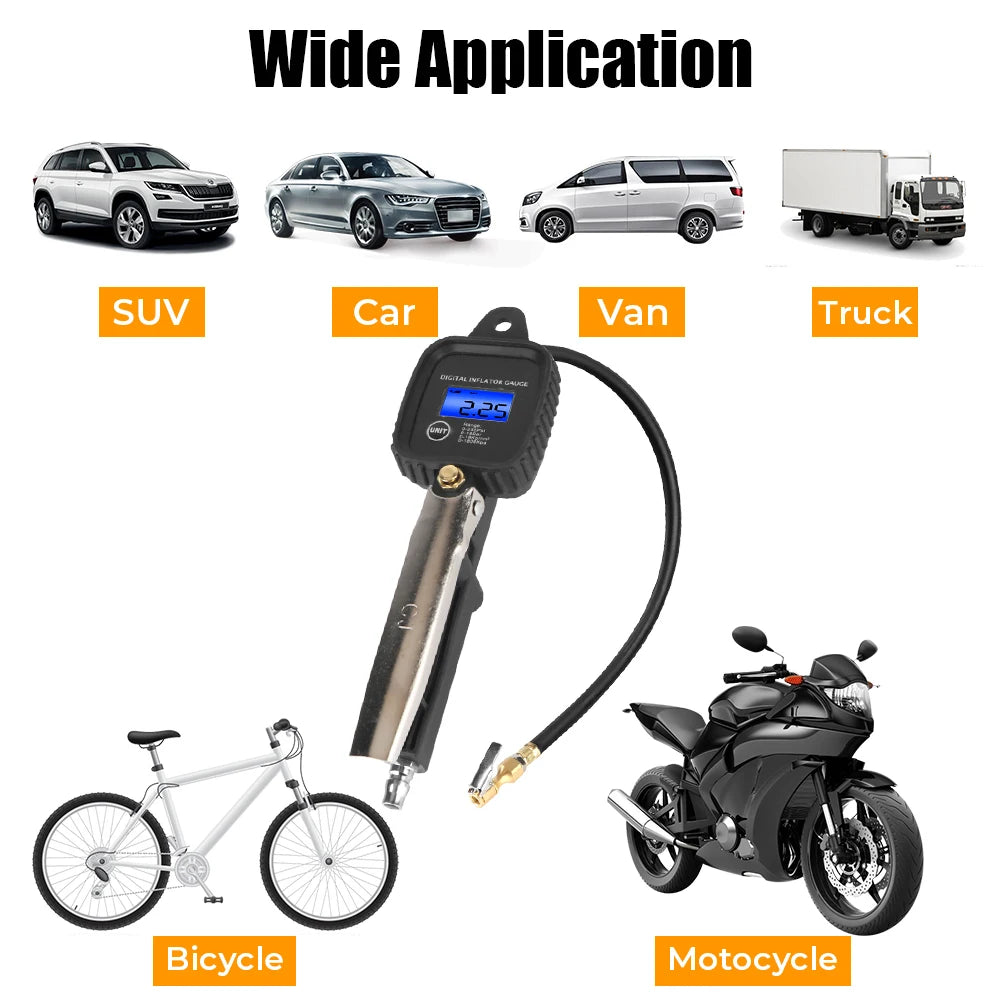 Digital Display Tire Pressure Gauge Auto Accessories High-precision Monitoring Inflation Gun Universal Car Tire Manometro