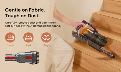 Erabros EV7 Cordless Vacuum Cleaner 70KPa 550W Handheld Stick Vacuum, 70Min Runtime, with Charging Storage Base, Anti-Tangle Brush, with Aroma Design, Powerful Cordless Vacuum Cleaner for Home Clean Carpet Hard Floor Pet Hair