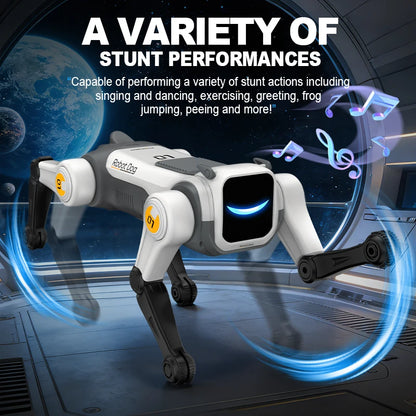 Electric Pet Dog Toy, Rolling Stunts, Programmed Dance, Voice Command Interaction, Smart Robotic Dog Toy, Children Birthday Gift