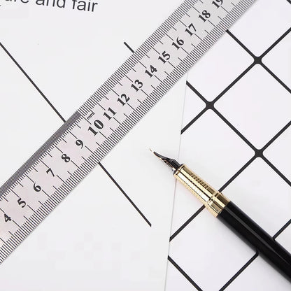 Stainle Steel Metal Straight Ruler Precision Double Sided Precision Measur Tool Scale Metric Ruler 15-50cm The Scale table Clear