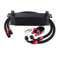 Universal 13 Rows Oil Cooler Kit + Oil Filter Sandwich Adapter + Nylon Stainless Steel Braided An10 Hose W/ PQY Sticker+Box