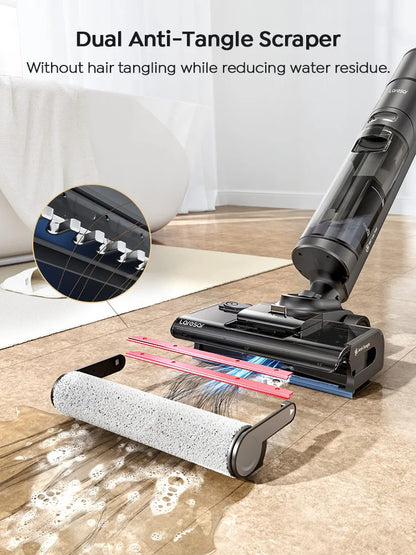 Laresar S7 Pro Cordless Wet Dry Vacuum Cleaner Mop, Lay-Flat 5-Min Drying 80°C Hot Wash 19000 Pa 50min Runtime Home Floor Washer