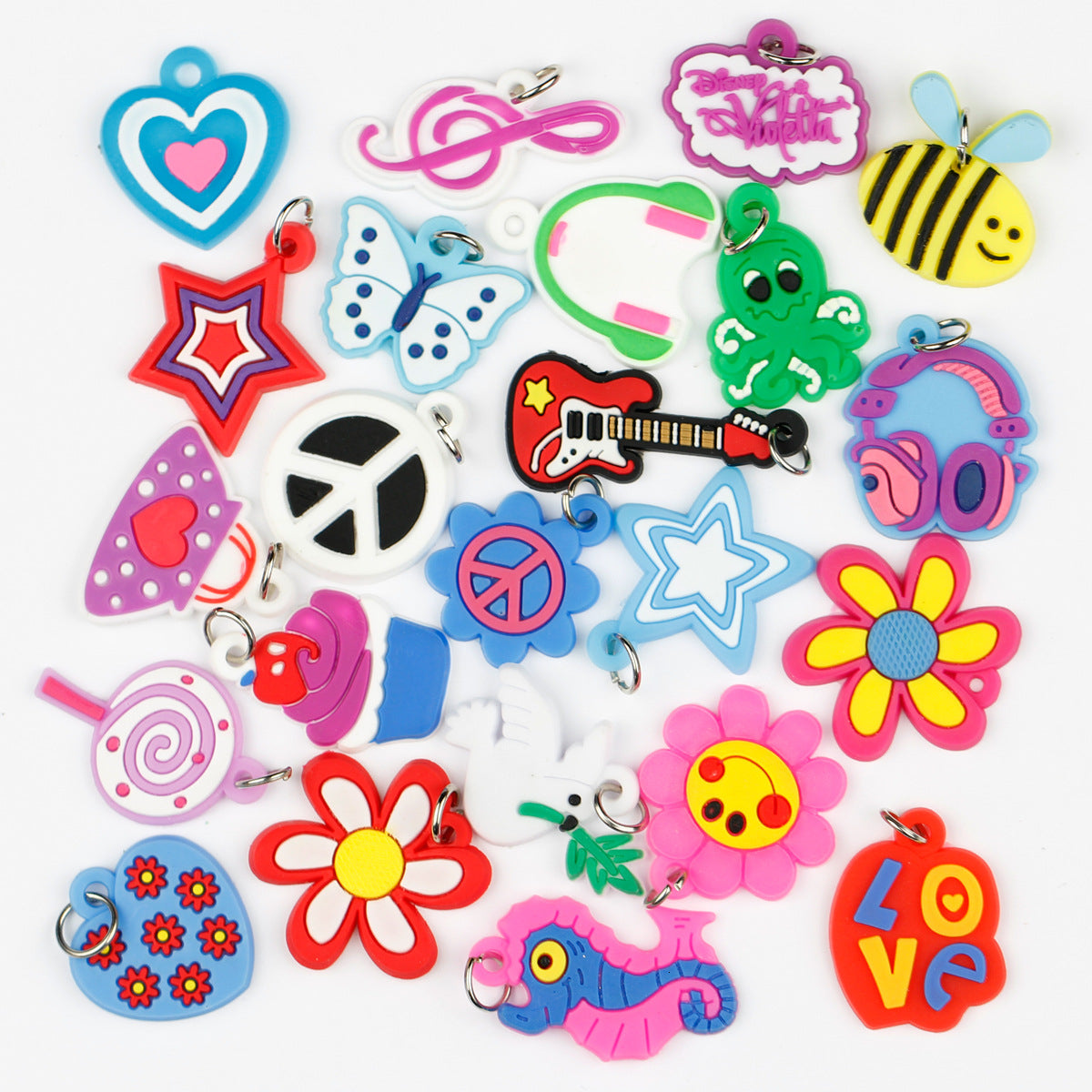 Pendants DIY Colorful Loom Rubber Band Bracelet Jewelry Making Beads Toy Colorful Animal Flower Beads Random Style Elastic Bands