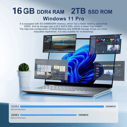 2026 New 14.1' Ultra Slim Laptop 16GB RAM 1/2TB SSD Windows 11 Pro Core I9-10980HK Notebook HD Games Office Study Computer