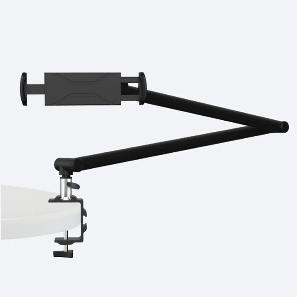 OUTMIX 360 Adjustable Metal Desktop Stand Long Arm Tablet Stand Bed Desktop Lazy Bracket Support for iPad 12.9 Smartphone Holder