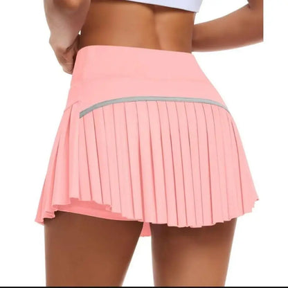 Fashion New Summer Sports Shorts Women Pleated Mini Skirt Anti Glare Short Skirt Running Outdoor Fitness Breathable Tennis Skirt