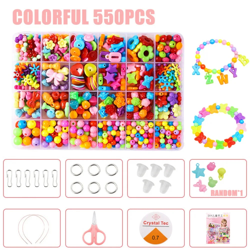 Arts Crafts DIY Handmade Beaded Kit DIY Handmade DIY Making Beads Kit Colorful Kawaii Kit for Make Bracelets Beads Girl Gift
