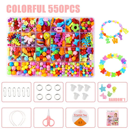 Arts Crafts DIY Handmade Beaded Kit DIY Handmade DIY Making Beads Kit Colorful Kawaii Kit for Make Bracelets Beads Girl Gift