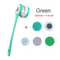Electric Bath Brush 5-in-1 Long Handle Rechargeable Spin Body Facial Scrubber Back Rubbing Cleaning  Massage Spa Shower Brush