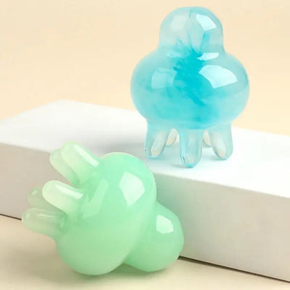 【Y】Resin Jellyfis Massage Comb Head Meridian Scraping Scalp Massage Brush Acupuncture SPA GuaSha Massage Comb Fatigue Relief