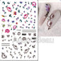 3d Nails Art Decals Spring Fruits Pink Full Tips Peony Magnolia Flowers Adhesive Sliders Stickers Decoration For Nails Manicure
