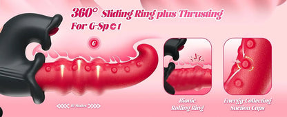 4 IN 1 Licking Thrusting Vibrator G Spot Clitoral Stimulator Vagina Massager Rabbit Vibrator Women Sex Toy for Clit Nipple &Anal