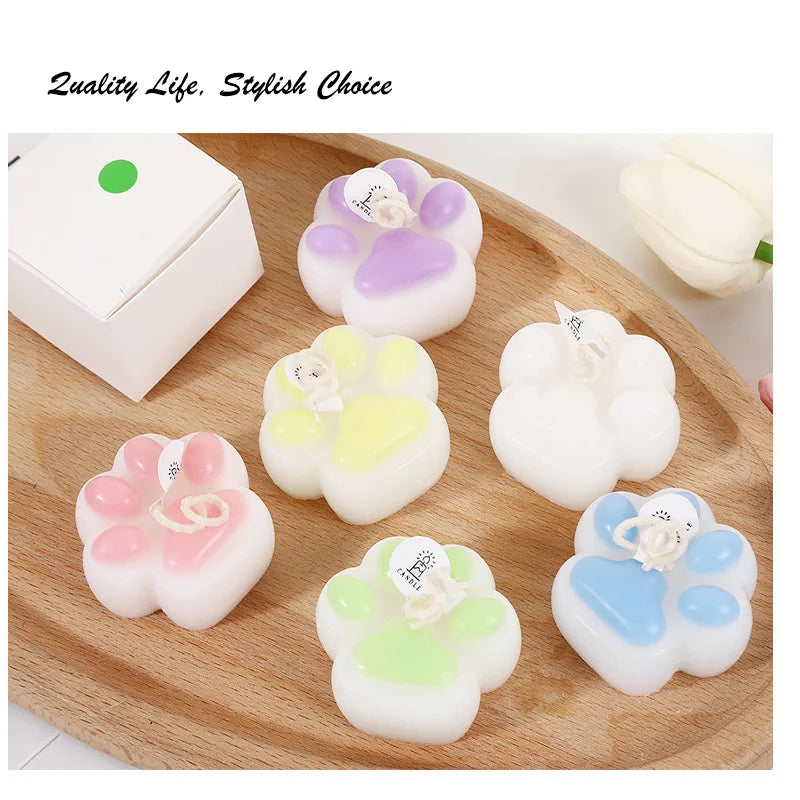 Cat Paw Shaped Scented Candle Handmade Decor For Pet Birthday Valentine Wedding Souvenir Diy Home Party Ornament Gift