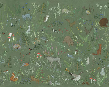 custom Animal floral American wallpaper for children's room Nordic boys and girls bedroom warm Milu deer wall paper wall cloth