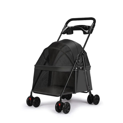 Foldable Lightweight Pet Stroller Dog Cat Small Dogs Puppy Travel Portable Mesh Ventilated Easy Fold Wheels Dog Stroller