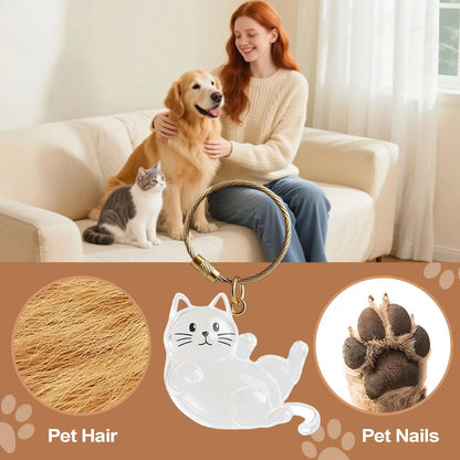 2x3x6cm Pet Hair Keychain Holder, Portable Cat Dog F ur Pendant For Bag, Keepsake Key Ring For Backpack Purse Wallet, Cute Gift