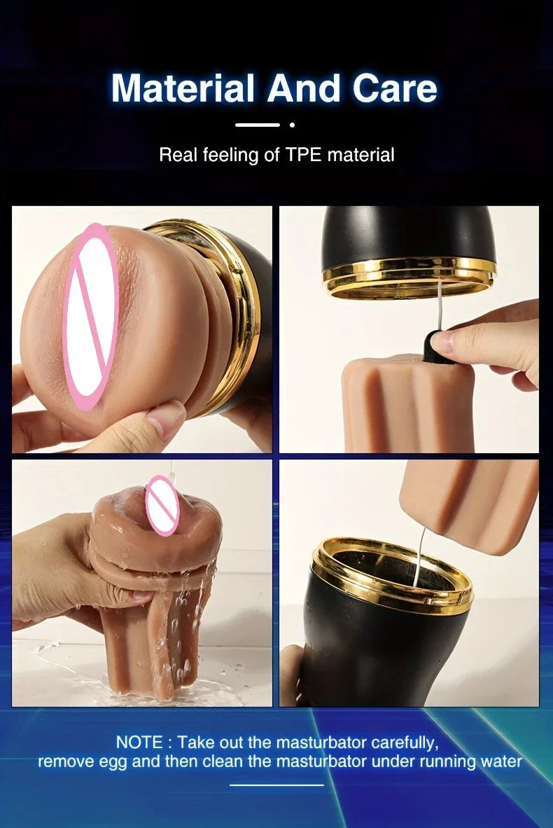 Mens Automatic Masturbation Cup 3D Realistic Vaginal Penis Pump Trainer Pocket Pussy Blowjob Dicks Stimulator Adult Men Sex Toys