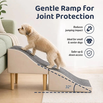 Foldable Pet Ramp Non-Slip Dog Stairs Sofa Climbing Assistance for Bed & Car Footrest Stool for Small Breed Cats and Dogs