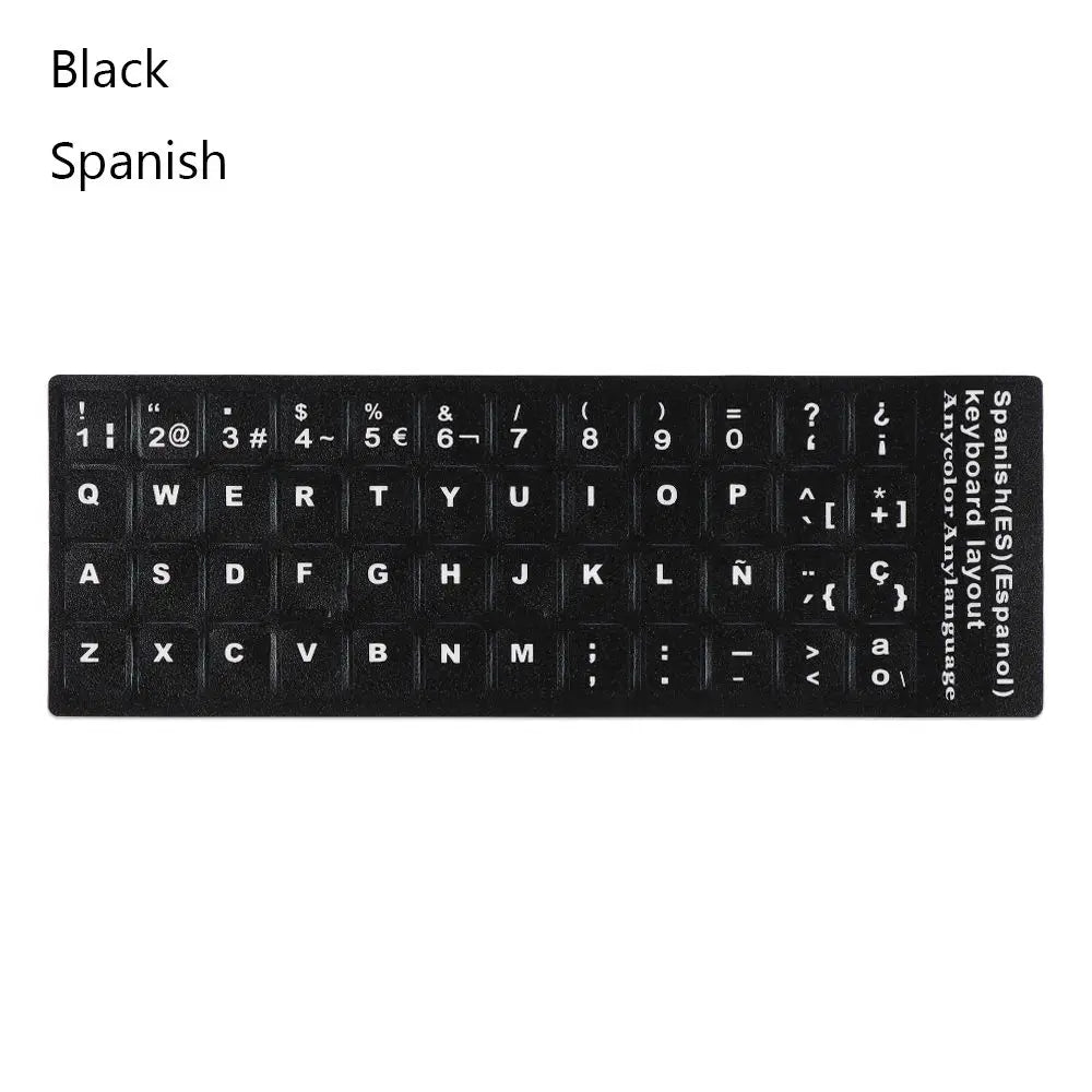 Non-slip Arabic Deutsch Spanish Keyboard Stickers Russian Letter Alphabet Layout English Wear-resistant Keyboard Covers