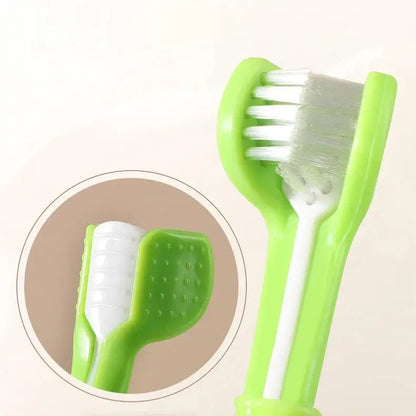 1Pc Pet Toothbrush Dog Cleaning Mouth Toothbrush Three Sided Multiangle Cleaning Tartar Teeth Health Care Tool Pet Supplies