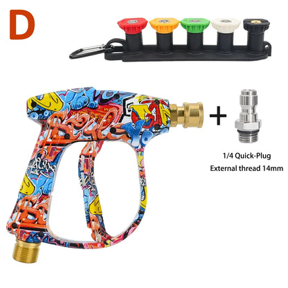Graffiti Design High-Pressure Foam Gun Set - Multi-Brand Fit for Karcher/Bosch/Nilfisk, Ergonomic Grip,Car/RV/Truck Cleaning Kit