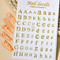 3D Glittery Gothic Letter Design Nail Art Stickers Uppercase Alphabet Letters Artistic Designs DIY Nail Art Decals Decoration #1