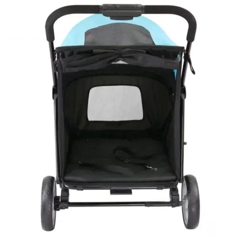 Portable Golden Retriever Large Dog Pet Stroller Cart Simple 4-wheel Foldable Large Capacity Stroller Outdoor Travel Pet Trolley