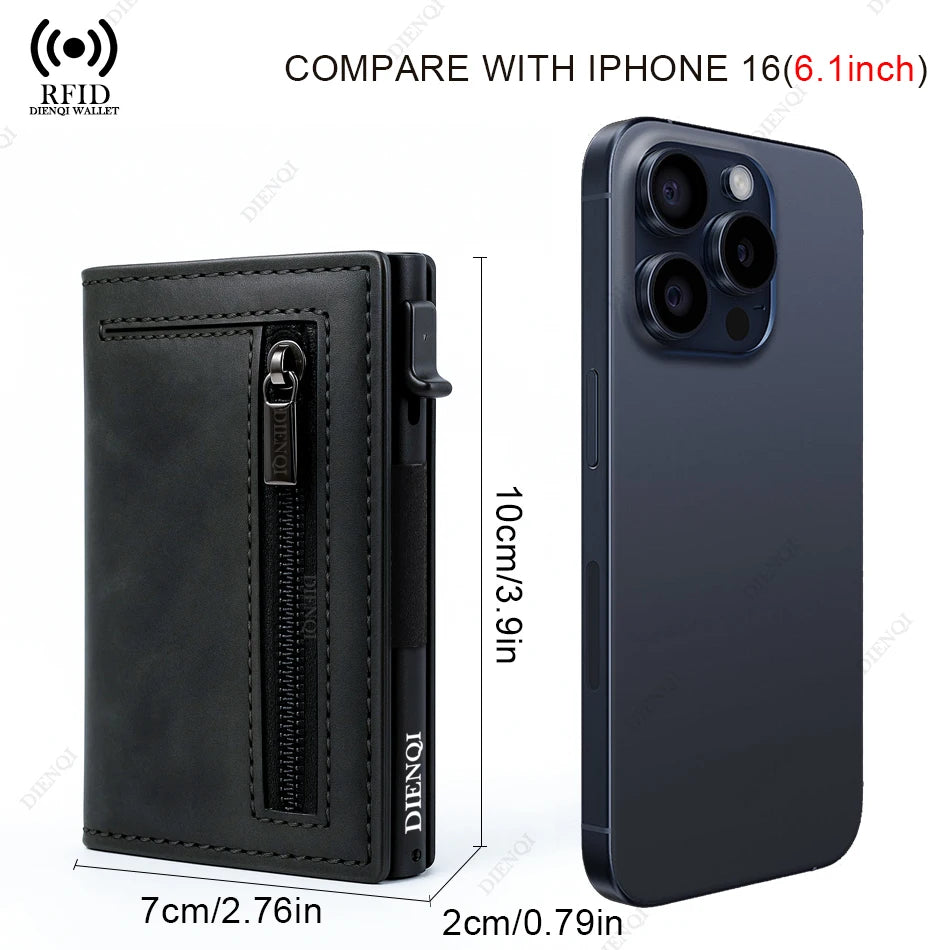 Luxury RFID Blocking Card Holder Men Wallets Money Bag Metal Credit Cardholder Aluminium Slim Thin Smart Minimalistic Wallets