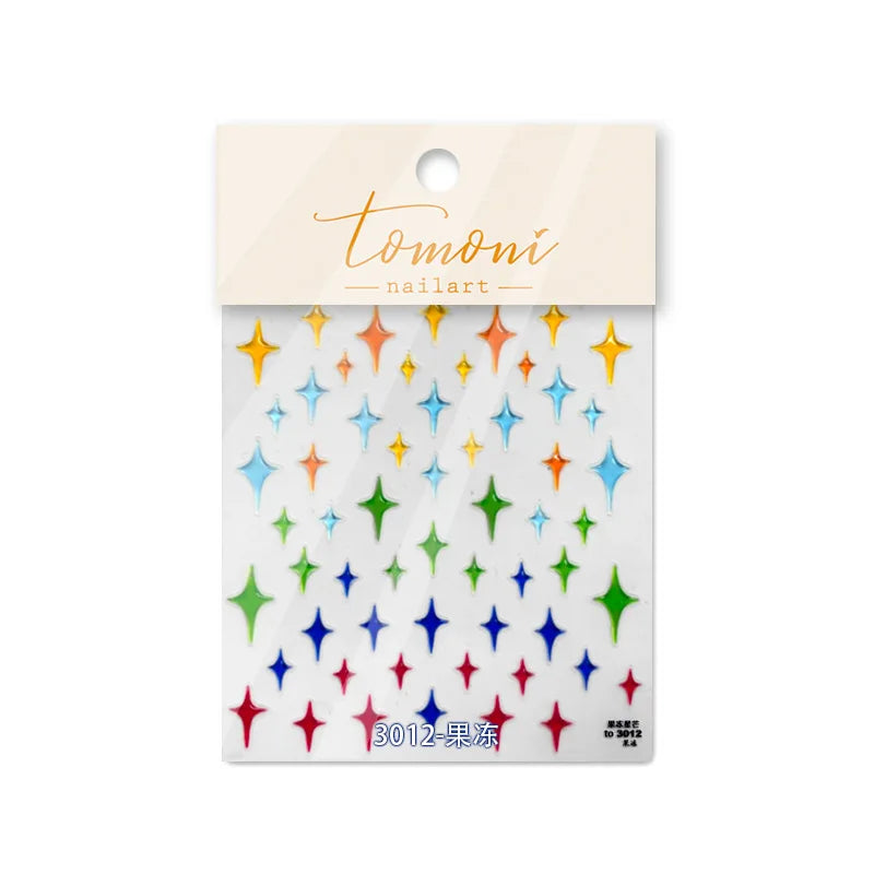 Line Flower Powder Blusher Love Heart High Quality Jelly Series Adhesive Nail Sticker Nail Art Decoration Decals Design T-2830