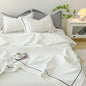 French Skin-friendly Spring Summer Blanket Set Elegance Princess Bubble Yarn Quilted Duvet Lightweight Air Conditioning Quilt