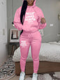 Womens TrackSuit Aesthetic Sweatshirts Sweatpants Two-piece Suit 2025 New Fleece Letter Printing Streetwear Women Hoodie Sets