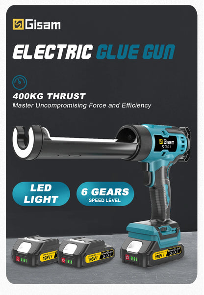 Gisam Electric Caulking Gun Glue 400KG 6Gear Cordless Glass Glue Gun Adhesive Glue Sealant Power Tool For Makita 18V Battery Pin