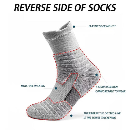 6/3/1 Pairs Men's Compression Socks Breathable Basketball Sports Cycling Socks Moisture Wicking High Elastic Tube Socks