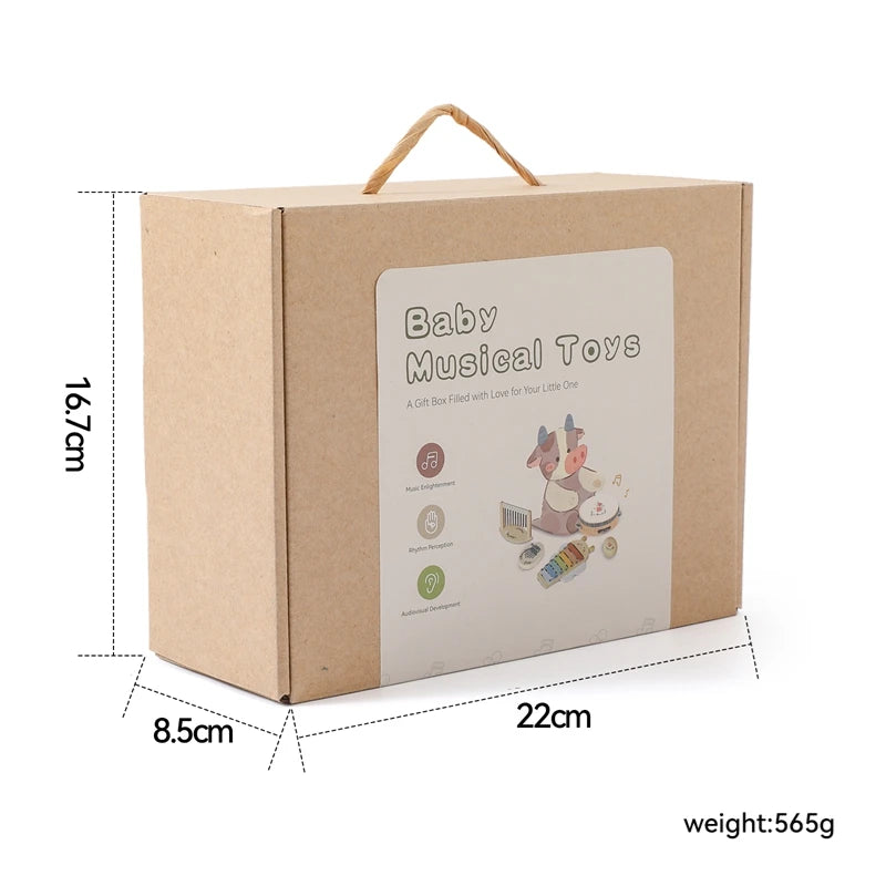 Montessori Kids Musical Toys Wooden Educational Instruments Baby Percussion Instruments Music Station Newborn Birthday Gift