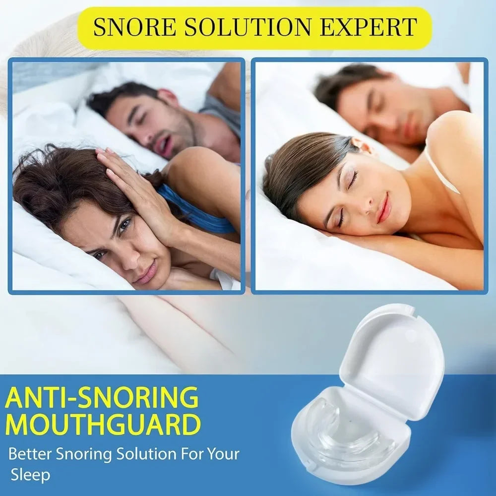 Anti-Snoring Mouth Guard, Adjustable Mouthpiece - Night Time Teeth Mouthguard & Sleeping Bite Guard for Bruxism and Stop Snoring