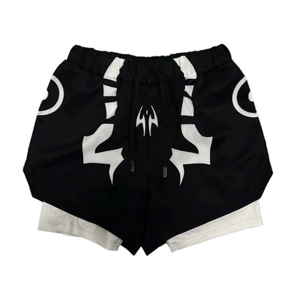 Anime Jujutsu Kaisen Compression Set Fitness Suit for Men Quick Dry 3D Compression Shirt+Gym Shorts Running Workout Sportswear