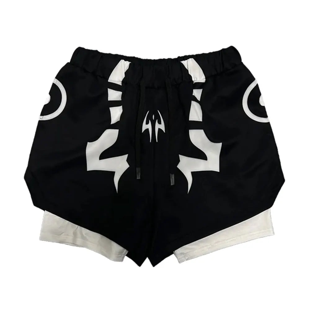 Anime Jujutsu Kaisen Compression Set Fitness Suit for Men Quick Dry 3D Compression Shirt+Gym Shorts Running Workout Sportswear