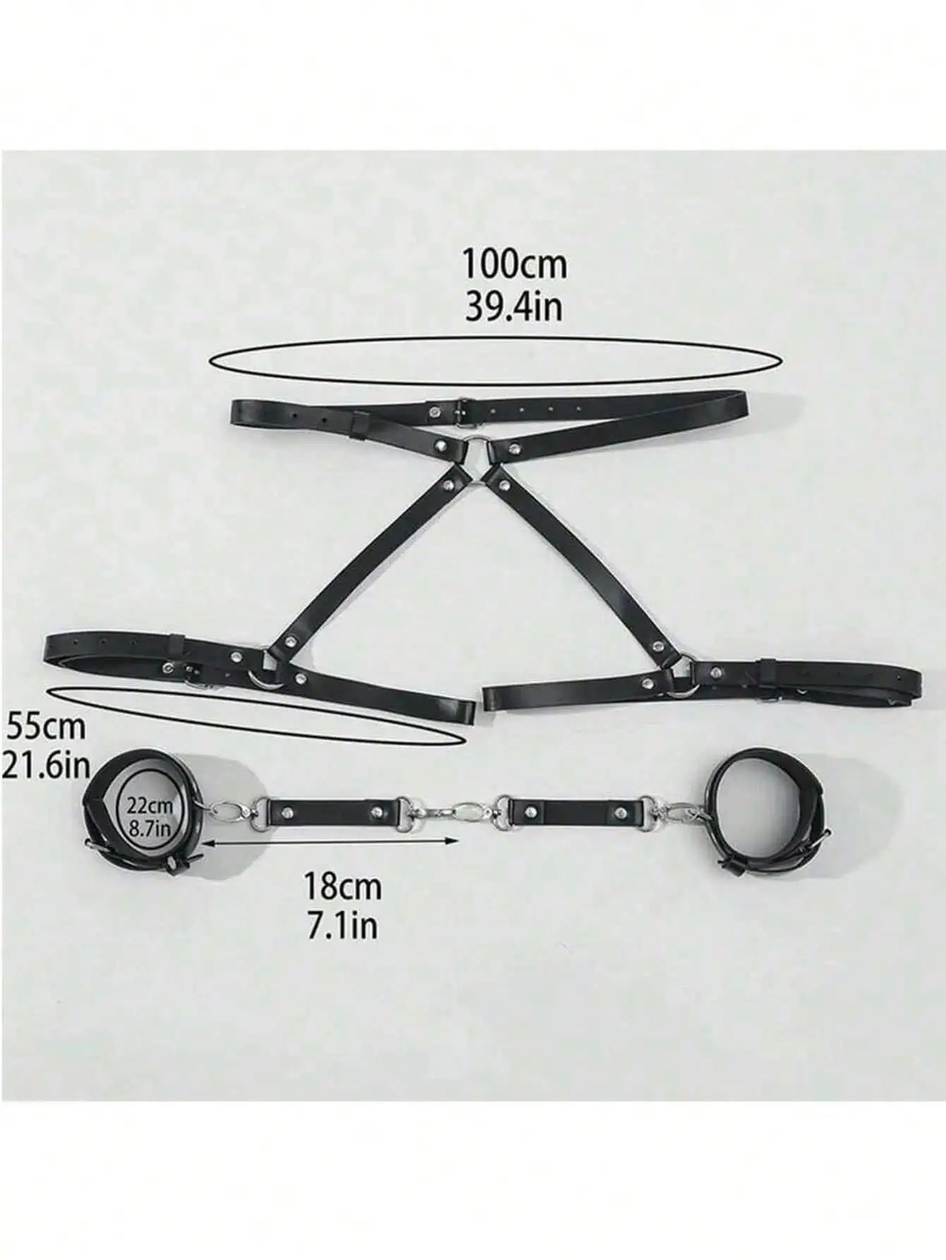 Handcuff Toy PU Leather Restraint Strap Bondage Handcuffs Binding Strap BDSM Set Couples Party Supplies Sexy Accessories