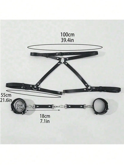 Handcuff Toy PU Leather Restraint Strap Bondage Handcuffs Binding Strap BDSM Set Couples Party Supplies Sexy Accessories